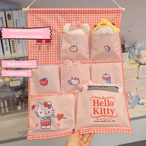 Sanrio | Cute Sanrio 7-Grid Wall Hanging Storage Bag Foldable Oxford Fabric Organizer with Free Hook for Dorm & Bedroom