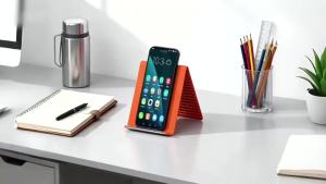 Giá Đỡ Đa Năng Gấp Gọn Nhiều Lớp Cho Điện Thoại/máy Tính Bảng/laptop Chất Liệu Nhôm & Silicon Có Thể Cuộn Lại Chống Trượt Dùng Được Trên Bàn Làm Việc/treo Tường Phụ Kiện Văn Phòng