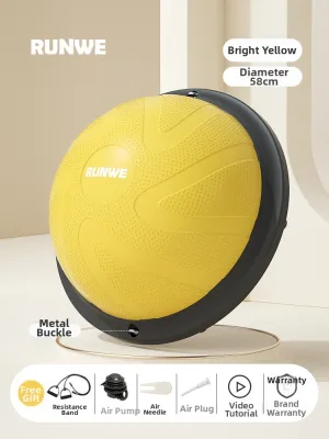 Runwei | Half Moon Balance Ball Yoga Exercise Training Adult Core Strength Pilates Home Fitness Sports Equipment Yoga Ball