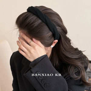 Fashionable Plush Hairband Womens High Forehead Pressing Hair Clip Autumn Winter Outgoing Washing Face Versatile Hairband