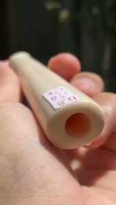 Pipa GG Asli Lokal Pajang 12cm Bulat Semilengkung Bahan Merah Bening