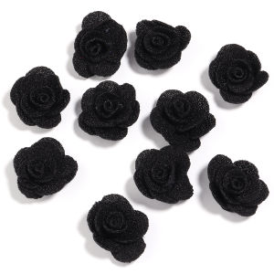10pcs/lot 3cm Colorful Artificial Flower Pearl Linen Fabric Rose Flowers For DIY Sewing Clothing Crafts Decoration Accessories