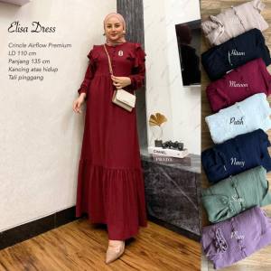 Gamis Crincle Wanita: Baju Muslim Terbaru & Maxy Dress Crinkle Polos