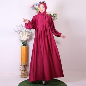 (COD)safana mode gamis wanita gamis polos bahan air flow bahan sangat lembut