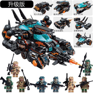 Super Time Space Battle Tank Defense Fighter Jet Transporter Combine Male Educational Building Blocks Toy KEEPPLEY 41111