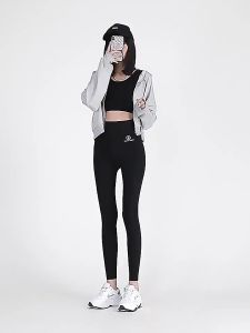(Stock in KL-114) Shark-Skin leggings Matte Thin Tight Yoga Sport Black Womens Pants