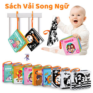 Sách Vải Song Ngữ Kích Thích Thị Giác Sớm Phát Triển Vận Động Tinh Cho Bé - Đồ Chơi Montessori
