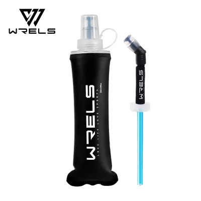 WRELS Foldable Running Sports Soft Water Bottle Outdoor Hiking Mountaineering Camping #SH03-BLACK