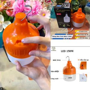 Bóng đèn Led Tích Điện 150W Có Móc Treo 3 Chế Độ Sáng Sử Dụng Liên Tục 6 Đến 8 Tiếng