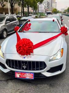 Wedding Car Decoration Car Head Flower Big Red Flower Ball New Car Hydrangea Car Main Car Wedding Float Flower Team Latte Art