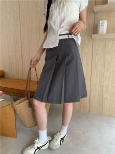 High Waist Slimming Pleated Midi Skirt