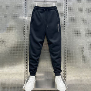Autumn and Winter Mens Sweatpants Sports Casual Pants Oversized Trousers Extra Large Fat Fat Guy Fleece-lined Ankle Banded Pants
