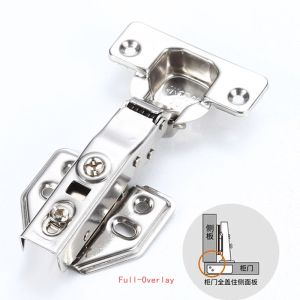 4Pcs Hinge Stainless Steel Hydraulic Cabinet Door Hinges Damper Buffer Soft Close Kitchen Cupboard Furniture Full/Embed
