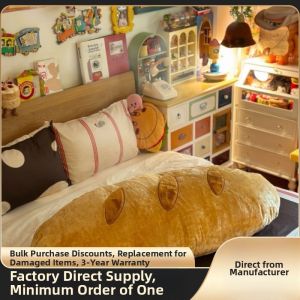 Bread-Shaped Long Pillow for Bed and Leg Support