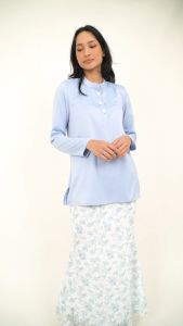 Forest x Hatta Dolmat Ladies Woven Chiffon Floral Pattern Collar Baju Kurung | Baju Kurung Perempuan - 885043