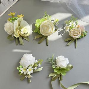 Nintendo | Original Fresh Green Orchid Elegant Wedding Groom Bride Corsages Bridesmaid Wrist Flowers