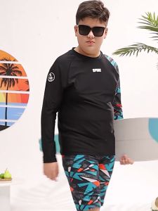 Bộ bơi bé trai size đại cỡ lớn big size cho phom người mập béo cỡ size từ 35-85kg dáng tay ngắn quần đùi & dài tay quần lửng mẫu mới thời trang nam tính |  BT92