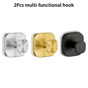 XMSJ | 2Pcs Adhesive Back Self adhesive Suction Cup Hooks No-Drill Bathroom Shower Hooks for Towel & Robe Mountable on Walls & Tiles