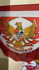 BENDERA BEKRON MERAH PUTIH GARUDA (PREMIUM) 5 GELOMBANG ± 4 METER