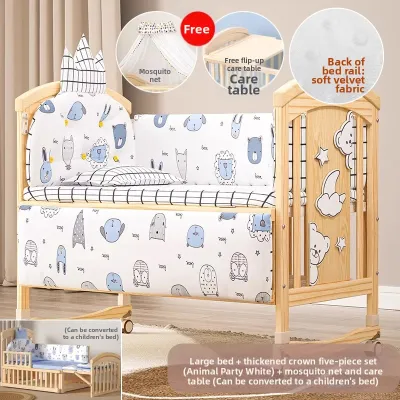 AILIQI | Multifunctional Paint-free Mobile Baby Crib