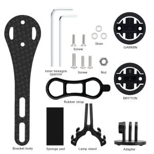 Bike Computer Holder Carbon Fiber Bracket Bicycle Stopwatch Speedometer Mount Holder For Garmin Gopro Bryton Wahoo Light Stand