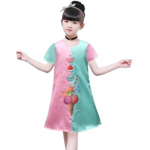 Two Mix Dress Anak Perempuan Fashion Bahan Satin Usia 1-8 Tahun 4208