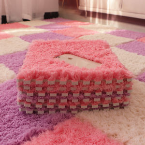 Trendy Photo Carpet Full Room Bedside Cake Velvet Plush Floor Mat Bedroom Full Coverage Cute Blocks Home Decor Square Rug