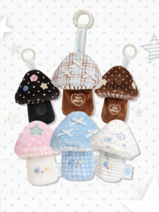 VANWALK | Cute Mushroom Plush Keychain Lipstick Organizer