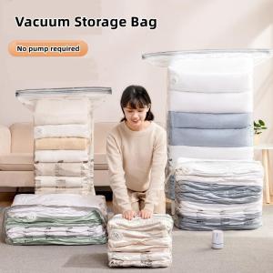 No pump required Vacuum Compression Bag For Storing Clothes Clothing Empty Packed Bags Storage Organizer Travel Accessories