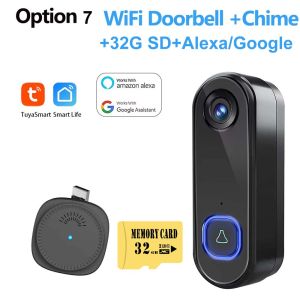 TUYA Doorbell Camera WiFi Wireless 1080P Outdoor Video Door Bell Camera AC DC Video Door Phone IP65 Alexa Google Home Security