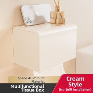Hole-free Cream White Bathroom Towel Rack