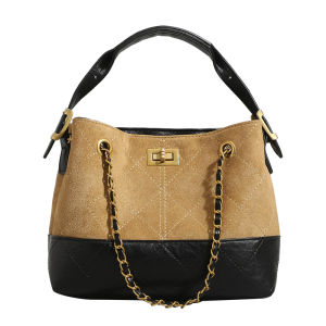 URCDN RDALVO | Retro Suede Faux Leather Water Bucket Bag Quilted Shoulder and Crossbody