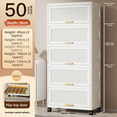 Space-Saving Narrow Multilevel Storage Cabinet