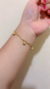 Gelang Boba Rantai Paperclip Rumbai Boba Titanium Lobster 750