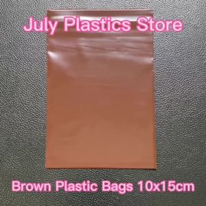 ถุงซิปสีชาทึบแสง ขนาด 10x15 ซม.(แพค 100ใบ) Brown ถุงใส่สมุนไพร ป้องกันแสงแดดฝุ่น และความชื้น ถุงซิปใส่ของเล็ก ถุงซิปแบบ A คุณภาพดี โดย July Plastics