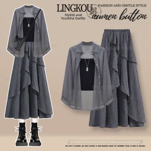 NUMEN BUTTON | Plus Size Summer Youthful Elegant Set