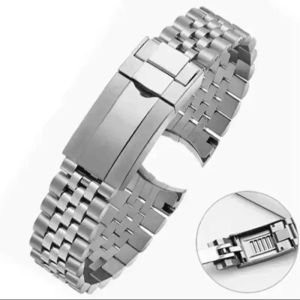 Dây Đồng Hồ Thép Không Gỉ 5 Mắt Xích Dành Cho Rolex NH34A 40MM GMT Jubilee Đồng Hồ Đeo Tay Cơ Khí Cao Cấp Phụ Kiện Dây Đeo Rộng 20mm