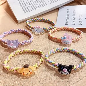 ยางรัดผม ยางรัดผมน่ารัก ลายการ์ตูนเกาหลีน่ารัก แฟชั่นเชือกถักผม เหมาะสำหรับสาว ๆ Pinapple - ชุด 10 รายการ