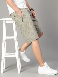 Summer Casual Versatile Pure Cotton Shorts Mens Thin Korean Fashion Loose Elastic Waist Breathable Loose Five-Five Pants