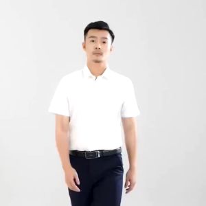 Áo Sơ Mi Nam Trơn Tay Ngắn DVMEN cổ bẻ form đẹp vải cotton lụa chéo mềm mịn hạn chế nhăn