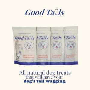 50g x 4 Packs of Good Tails Freeze Dried Dog Treats 100% All Natural Premium Single Ingredient Treats for Dogs