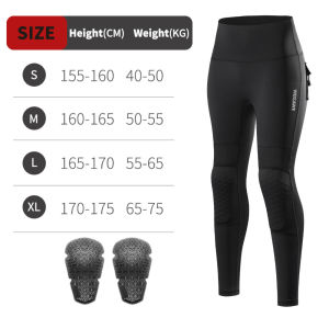 WOSAWE Women Motorcycle Pants with Knee Pads Motocross High Waist Yoga Sport Leggings Gym Fitness Tights Lady Casual Streetwear
