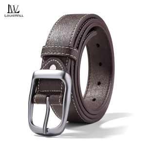 LouisWill Mens Belt Retro Needle Buckle Belts Soft PU Belt Fashion Business Belt 120cm Scratch Resistant Belts Leisure Belt Gentlemen Belt for Men