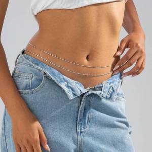 IngeSight.Z Double Layerเซ็กซี่เข็มขัดเอวสําหรับผู้หญิงฤดูร้อนBoho Beachบิกินี่ง่ายปรับเครื่องประดับของขวัญ 2025 ใหม่