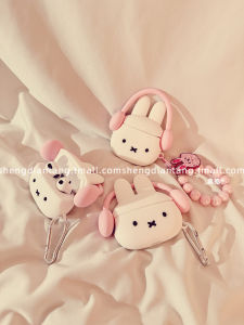 Ốp Lưng Silicon Dễ Thương Hình Thỏ Cho Tai Nghe Bluetooth Không Dây Airpods pro 2/3 Phiên Bản Mới Chống Rơi Có Dây Đeo Cổ