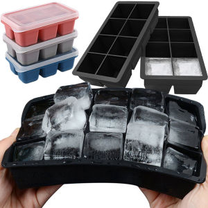 4/6/8 Grids Ice Cube Mold with Lid / Silicone Square Ice Tray / Easy-Release Small Ice Moulds / DIY Ice Cube Tray Ice Maker for Drinks Whiskey and Cocktail