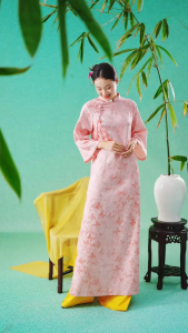 Set Áo Dài Cách Tân Nữ MY WAY Lụa Gấm Dáng Suông Cao Cấp 2mdk311 2mqd105 va2