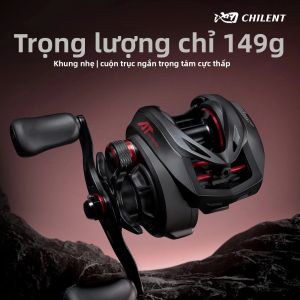 Máy Câu Cá Baitcast CHILENT AT2000 Siêu Nhẹ 149g 4+1BB Tỉ Số Truyền 7.1:1 Lực Kéo Tối Đa 6kg Cần Kép Dùng Được Cho Nước Ngọt & Nước Mặn