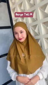 Jilbab Bergo Jersey Non Pad Tali Instan Ukuran M
