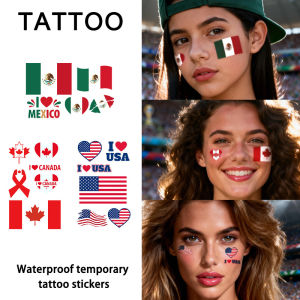 Flag Temporary Tattoo Sticker Long-lasting and Waterproof Festival Football Soccer Fan Stickers Arm Face